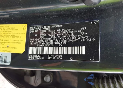 2008 Lexus Rx 400H from USA, damaged, VIN JTJHW31U682851351